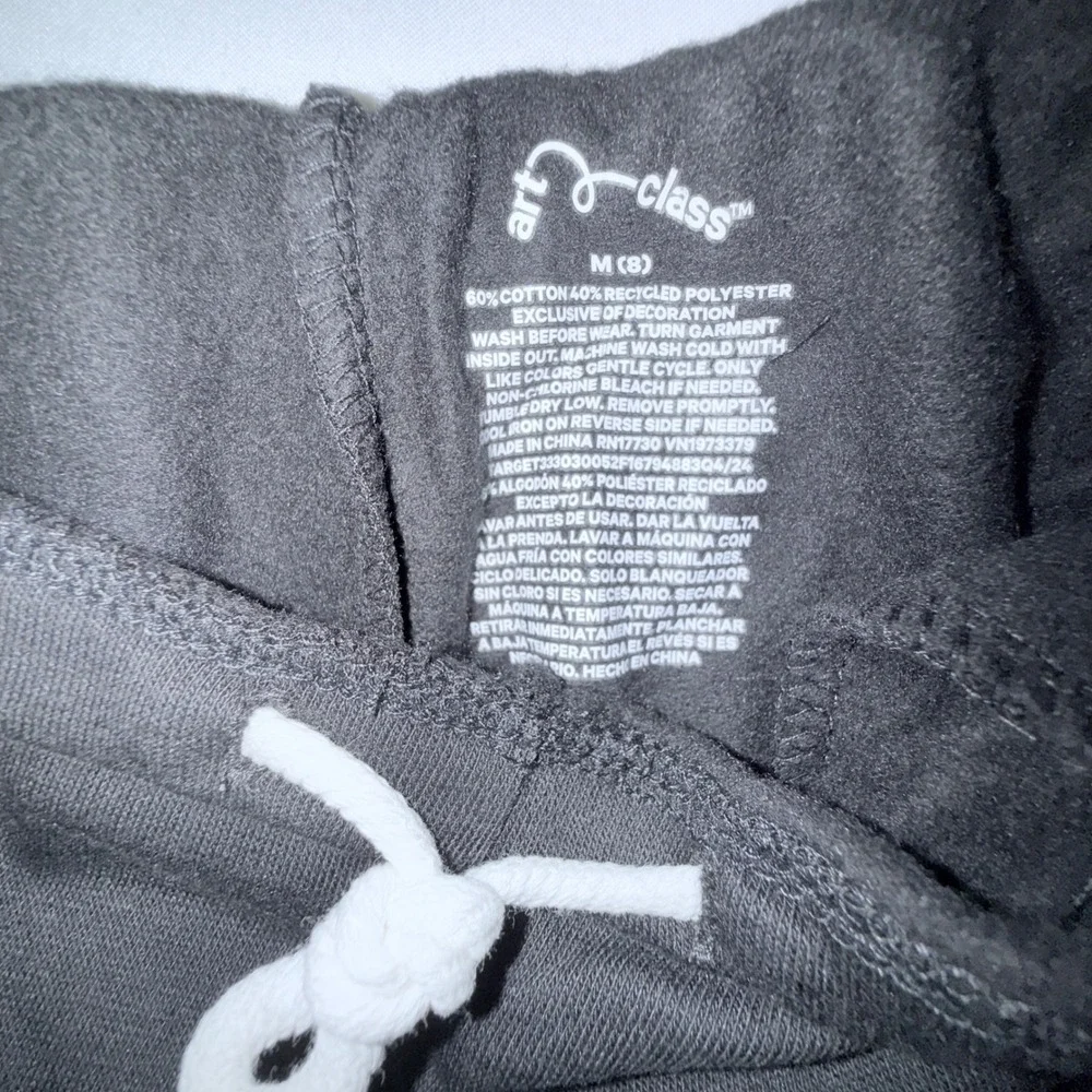 Art Class Flare Pants Kids Size 8 Black NEW Fleece Drawstring Wide Leg